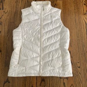 original north face white puffer vest